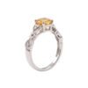 Aurelia | Vintage Filigree Round Stone Ring with Zircon Accents in Rhodium Plated Silver - Thumbnail Image 2