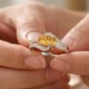 Céleste | Oval Trilogy Bypass Ring with Double Pavé Ribbon - Thumbnail Image 5