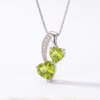 The Twin Hearts | Cascading Heart Cut stone & Pavé Ribbon Pendant - Thumbnail Image 3