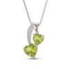 The Twin Hearts | Cascading Heart Cut stone & Pavé Ribbon Pendant - Thumbnail Image 1