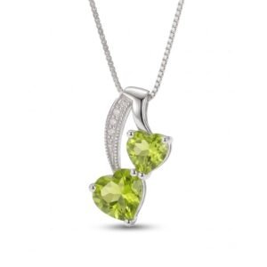 The Twin Hearts | Cascading Heart Cut stone & Pavé Ribbon Pendant