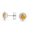 Sunflower Glow | Scalloped Halo Round Stud Earrings - Thumbnail Image 6