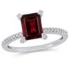 Garnet Emerald-Cut Ring - Thumbnail Image 1