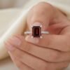 Garnet Emerald-Cut Ring - Thumbnail Image 3