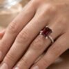 Garnet Emerald-Cut Ring - Thumbnail Image 2