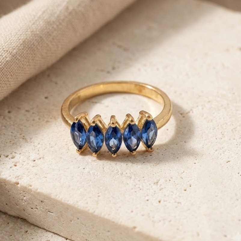 The Tiara Band | Vertical Marquise Crown Ring - Image 2