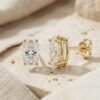 Prism Spire | Tiered Wire Basket Marquise Stud Earrings - Thumbnail Image 3