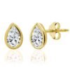 The Horizon Dew | Pear Cut Bezel Petite Stud Earrings - Thumbnail Image 1