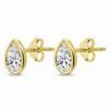 The Horizon Dew | Pear Cut Bezel Petite Stud Earrings - Thumbnail Image 4