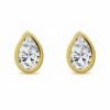 The Horizon Dew | Pear Cut Bezel Petite Stud Earrings - Thumbnail Image 5