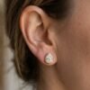 The Horizon Dew | Pear Cut Bezel Petite Stud Earrings - Thumbnail Image 6