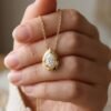 The Origami Teardrop | Faceted Gold Bezel Pear Pendant - Thumbnail Image 2