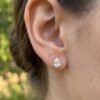 The Teardrop Solitaire | Pear Brilliant V-Prong Studs in Sterling Silver - Thumbnail Image 2