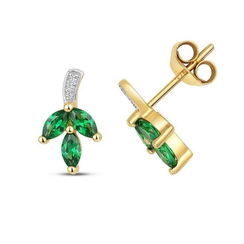Sylvan Bloom | Marquise Cut Foliage Cluster Stud Earrings - Image 1