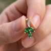 Sylvan Bloom | Marquise Cut Foliage Cluster Stud Earrings - Thumbnail Image 4