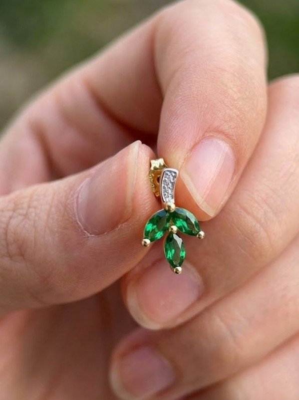 Sylvan Bloom | Marquise Cut Foliage Cluster Stud Earrings - Image 4