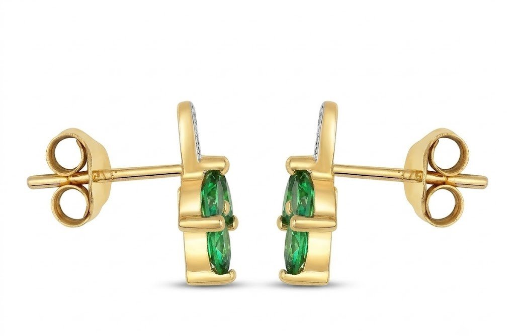 Sylvan Bloom | Marquise Cut Foliage Cluster Stud Earrings - Image 2