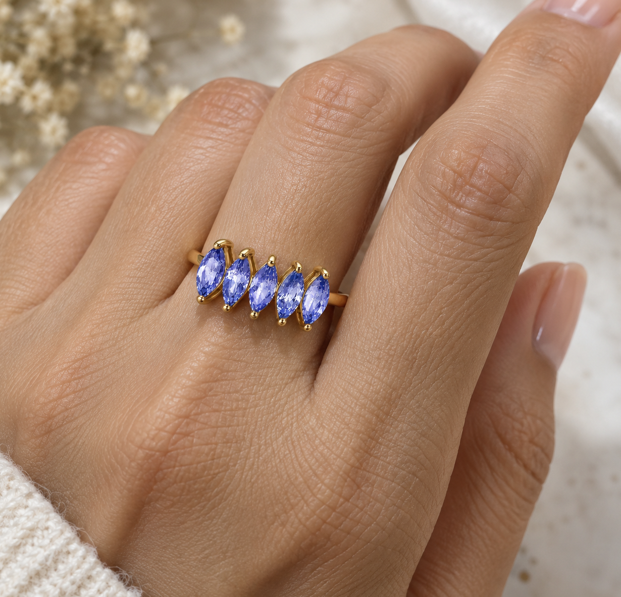 The Tiara Band | Vertical Marquise Crown Ring - Image 3