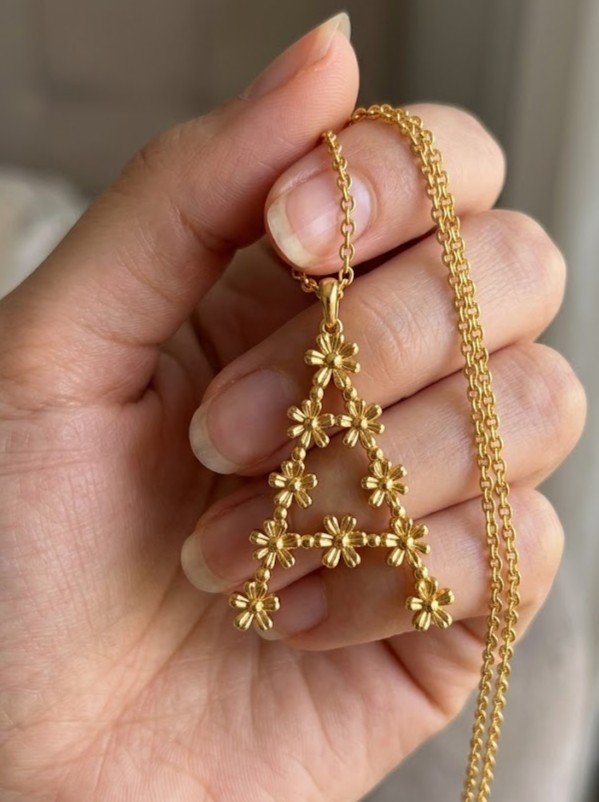 Floral Initial Necklace - Image 5