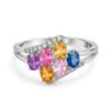 The Rainbow Mosaic | Multi-Color Oval stones Statement Ring - Thumbnail Image 1