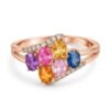 The Rainbow Mosaic | Multi-Color Oval stones Statement Ring - Thumbnail Image 7