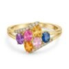 The Rainbow Mosaic | Multi-Color Oval stones Statement Ring - Thumbnail Image 8