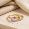 The Palette Loop | Trio Marquise Pink, Yellow & Green Gemstone Ring - Thumbnail Image 2