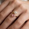 The Duo Solitaire | Round & Emerald Cut stone Open Ring - Thumbnail Image 3