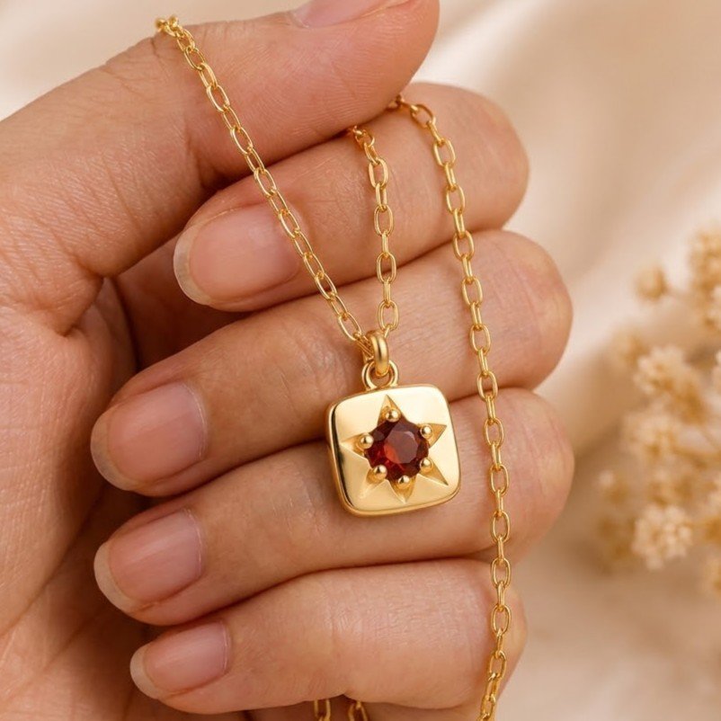 The North Star Talisman | Star-Engraved Pendant in Gold Plated Silver - Image 2
