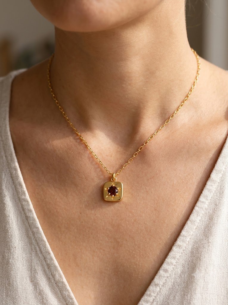 The North Star Talisman | Star-Engraved Pendant in Gold Plated Silver - Image 3