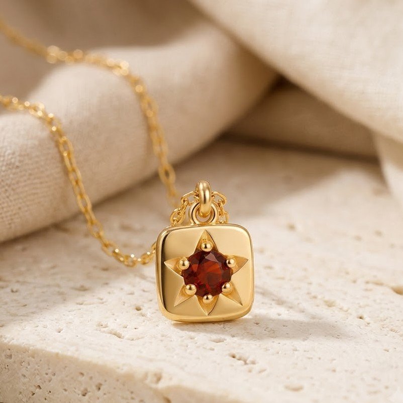 The North Star Talisman | Star-Engraved Pendant in Gold Plated Silver - Image 4